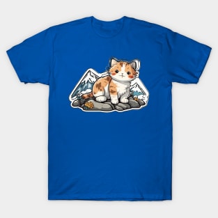 Orange Cat Mountain View Art T-Shirt